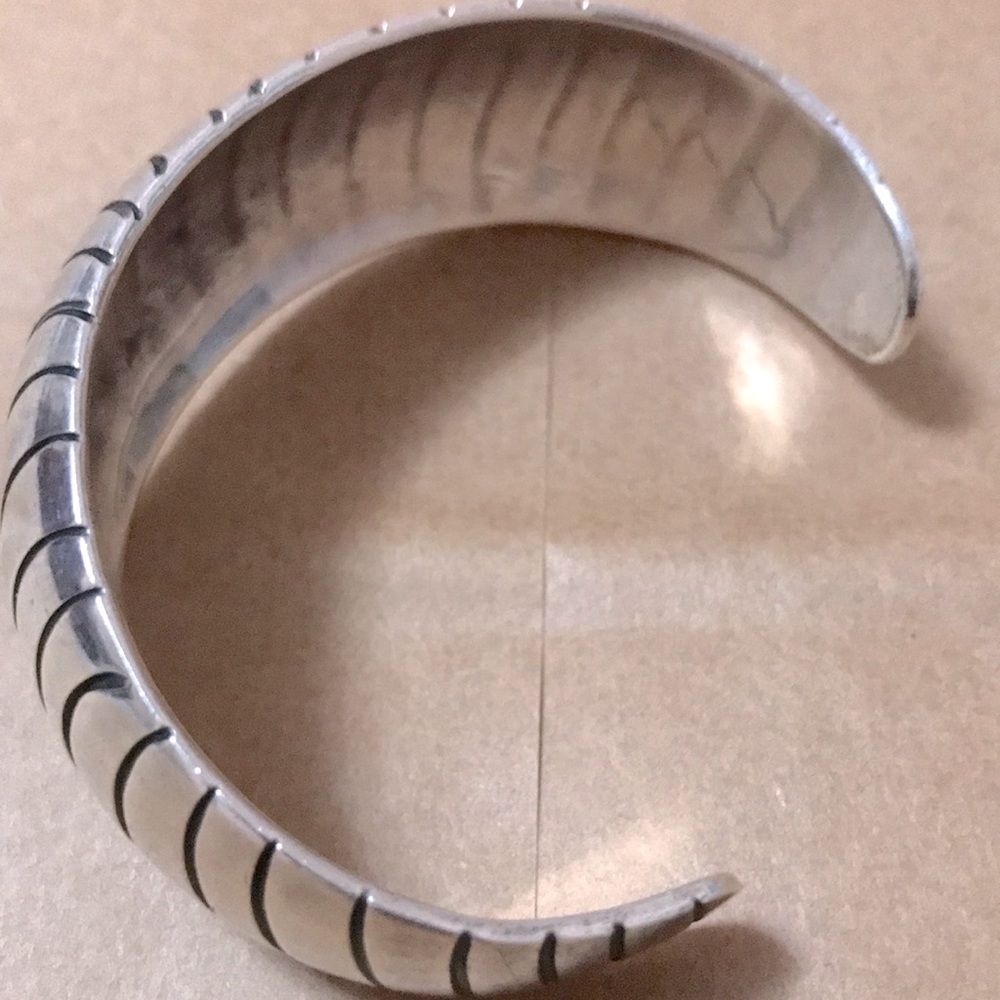 Handmade Authentic Heavy .925 Silver Bracelet Cuff in Mexico .925 Silver